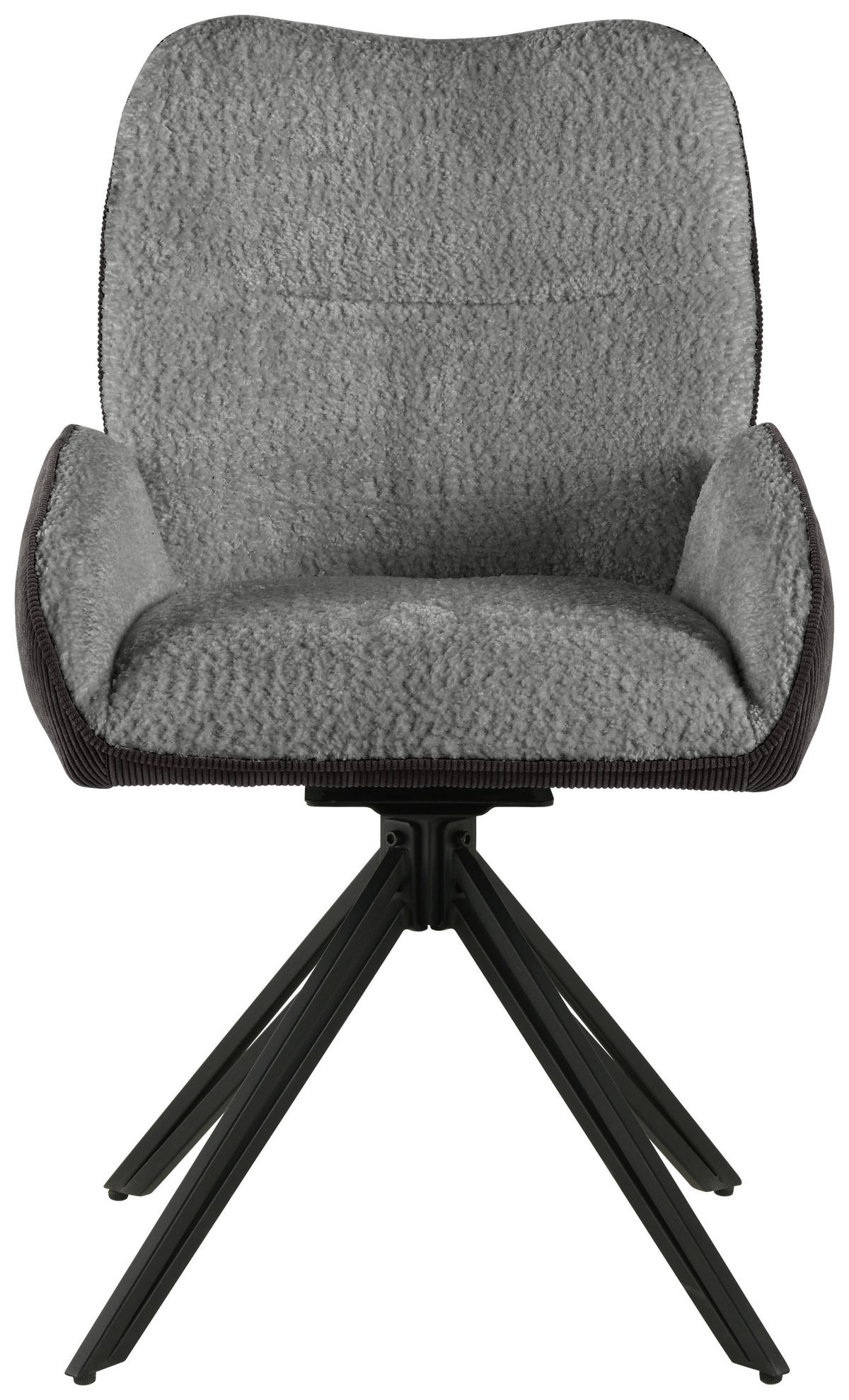 ARMLEHNSTUHL  in Eisen Chenille, Cord  - Schwarz/Grau, LIFESTYLE, Holz/Textil (54/87/62cm) - MID.YOU