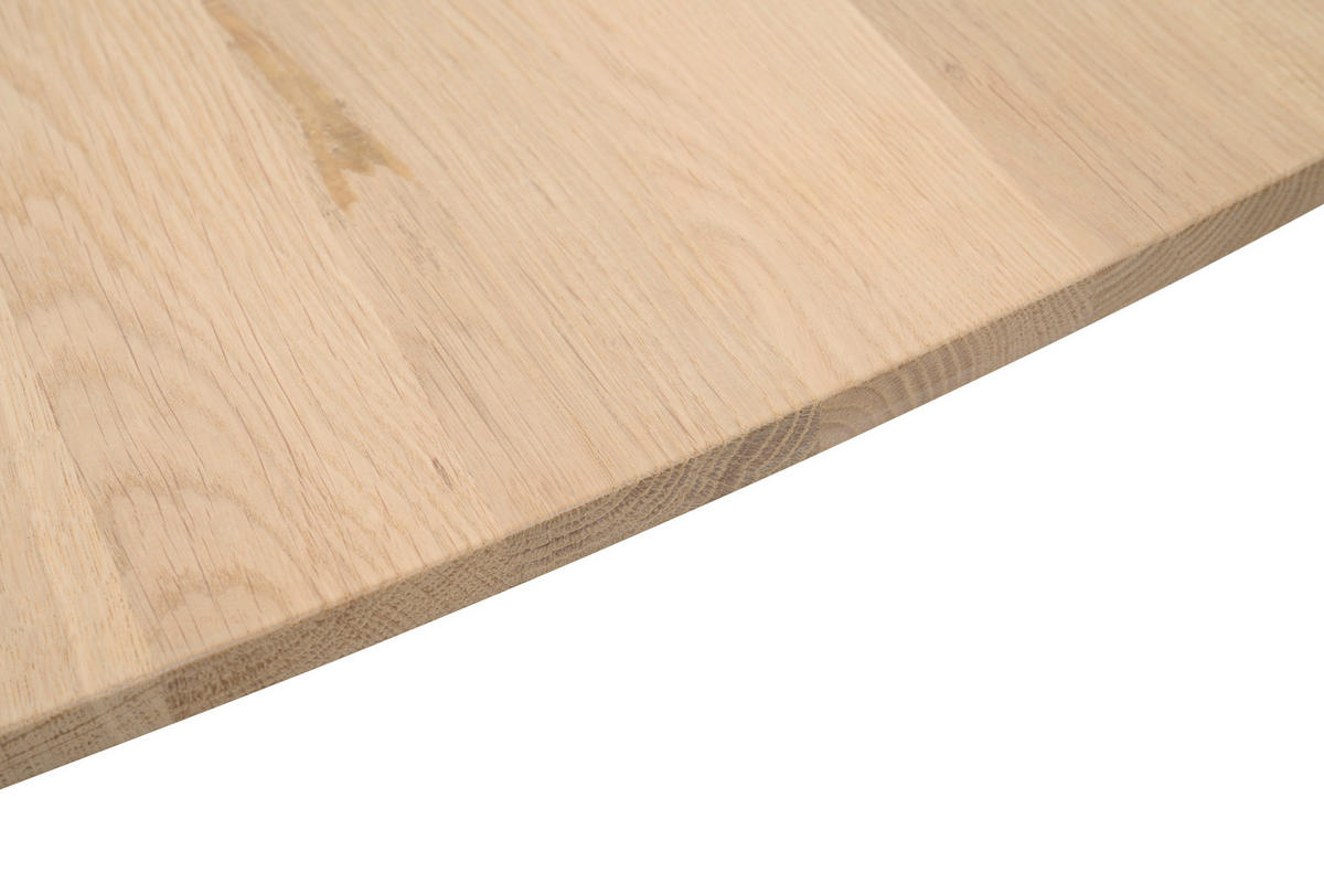 ESSTISCH Eiche vollmassiv oval Eichefarben  - Eichefarben/Schwarz, Design, Holz/Metall (180/100/76cm) - Welnova