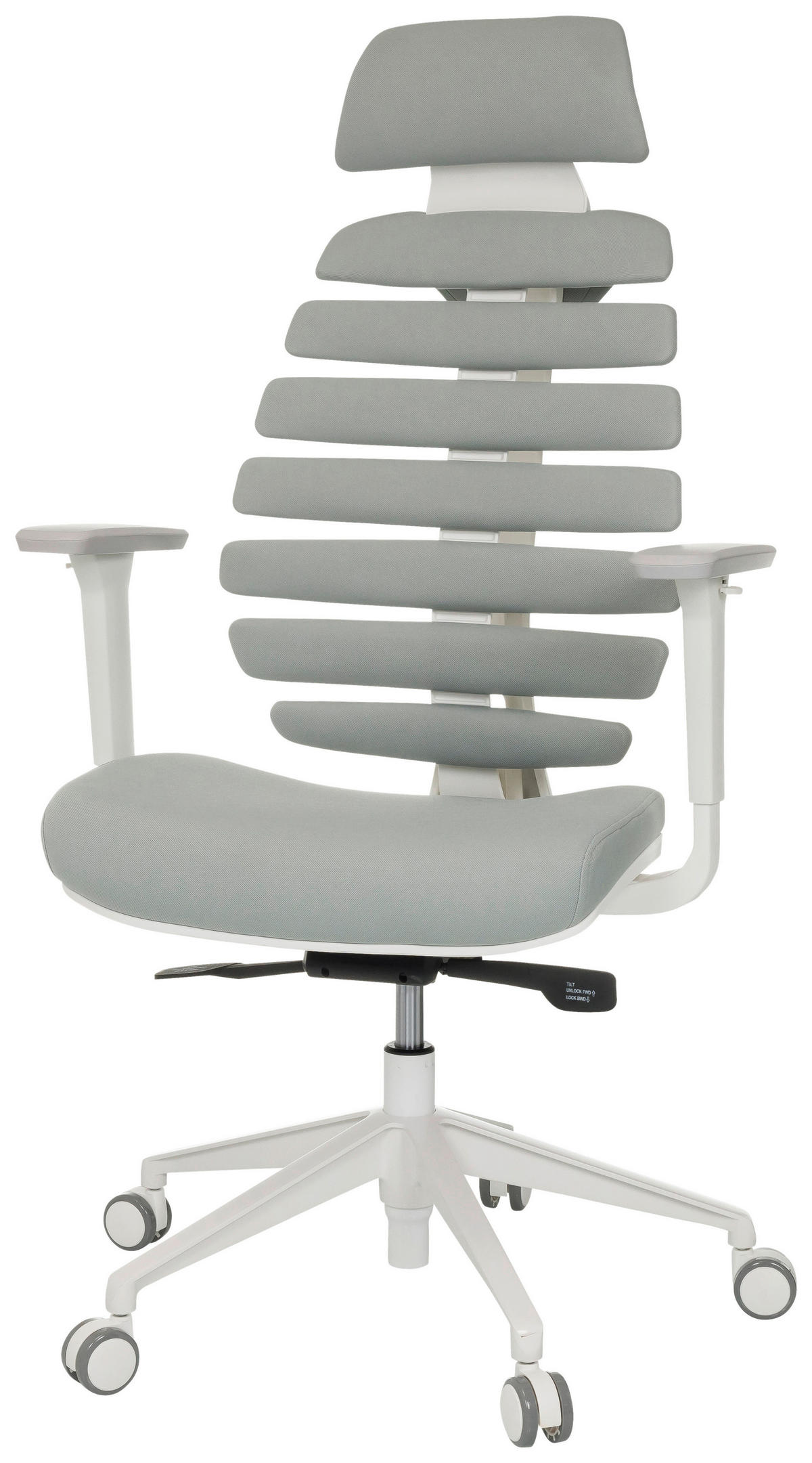OTOČNÁ ŽIDLE, plochá tkanina, světle šedá - bílá/světle šedá, Moderní, textil/plast (67/116 - 133/65cm) - MID.YOU