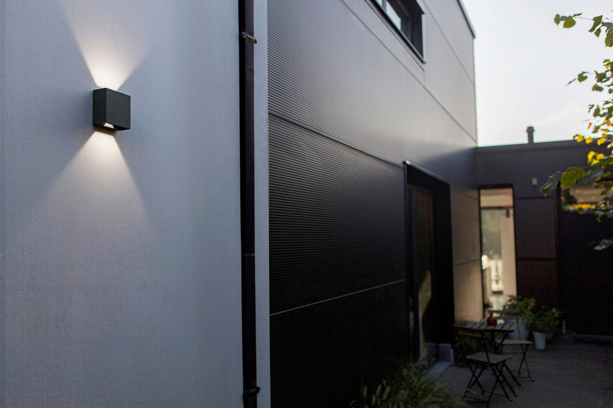 AUßENWANDLEUCHTE Gemini Beams 11/11/6 cm   - Anthrazit, Basics, Metall (11/11/6cm)