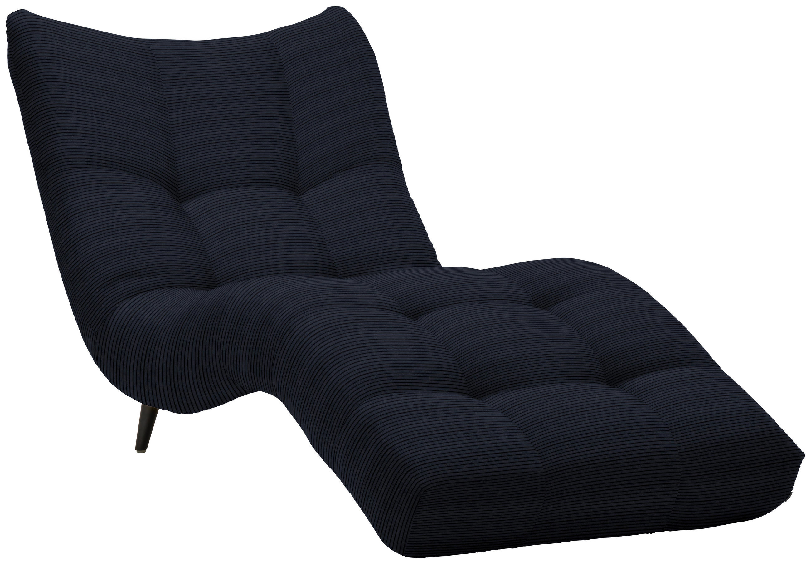 RELAXLIEGE in Cord Schwarz  - Schwarz, Design, Textil/Metall (87/93/188cm) - Xora
