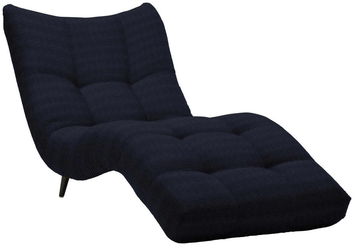 RELAXLIEGE in Cord Schwarz  - Schwarz, Design, Textil/Metall (87/93/188cm) - Xora