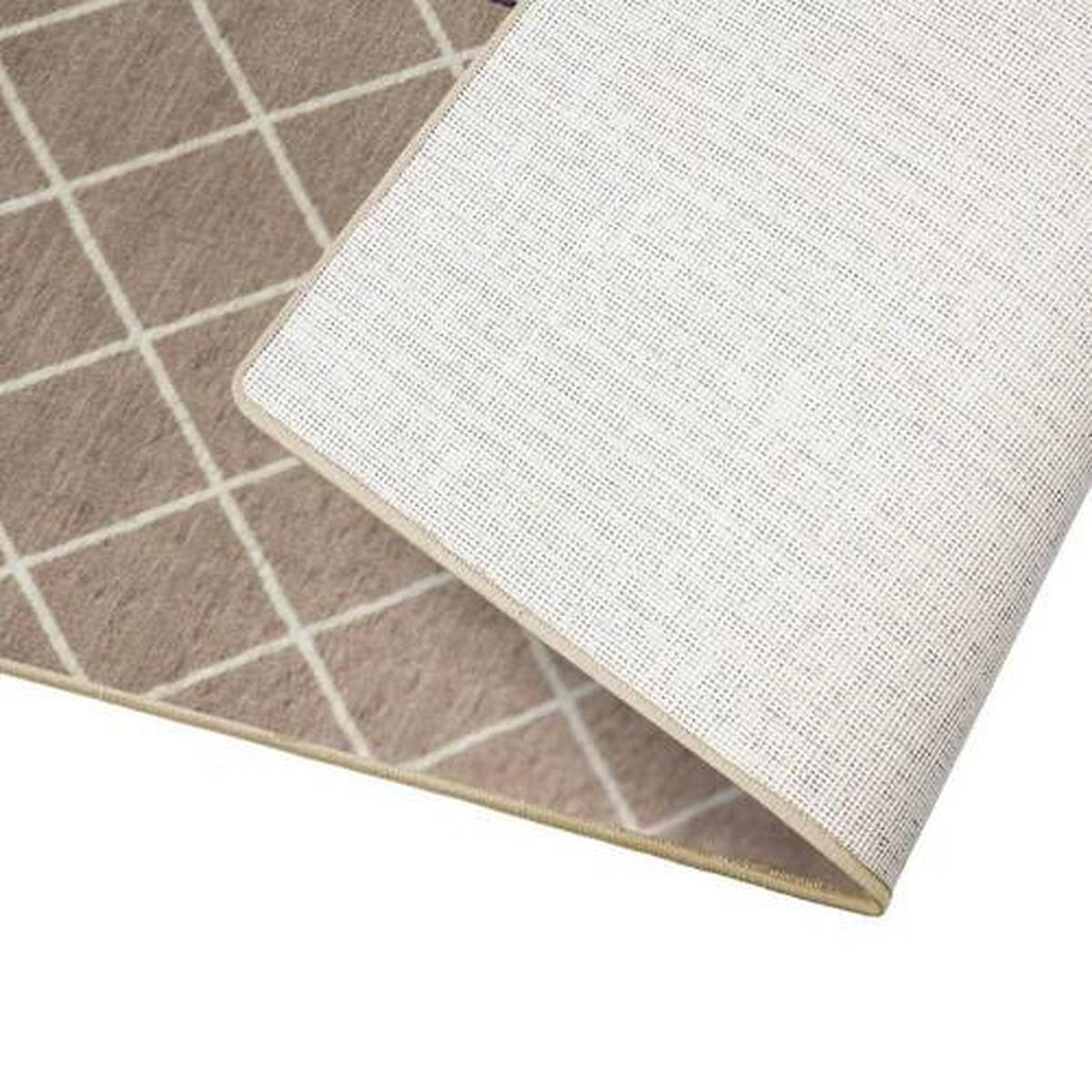 LÄUFER 80/600 cm Cosenza Hellbraun, Weiß  - Hellbraun/Weiß, Design, Kunststoff/Textil (80/600cm)