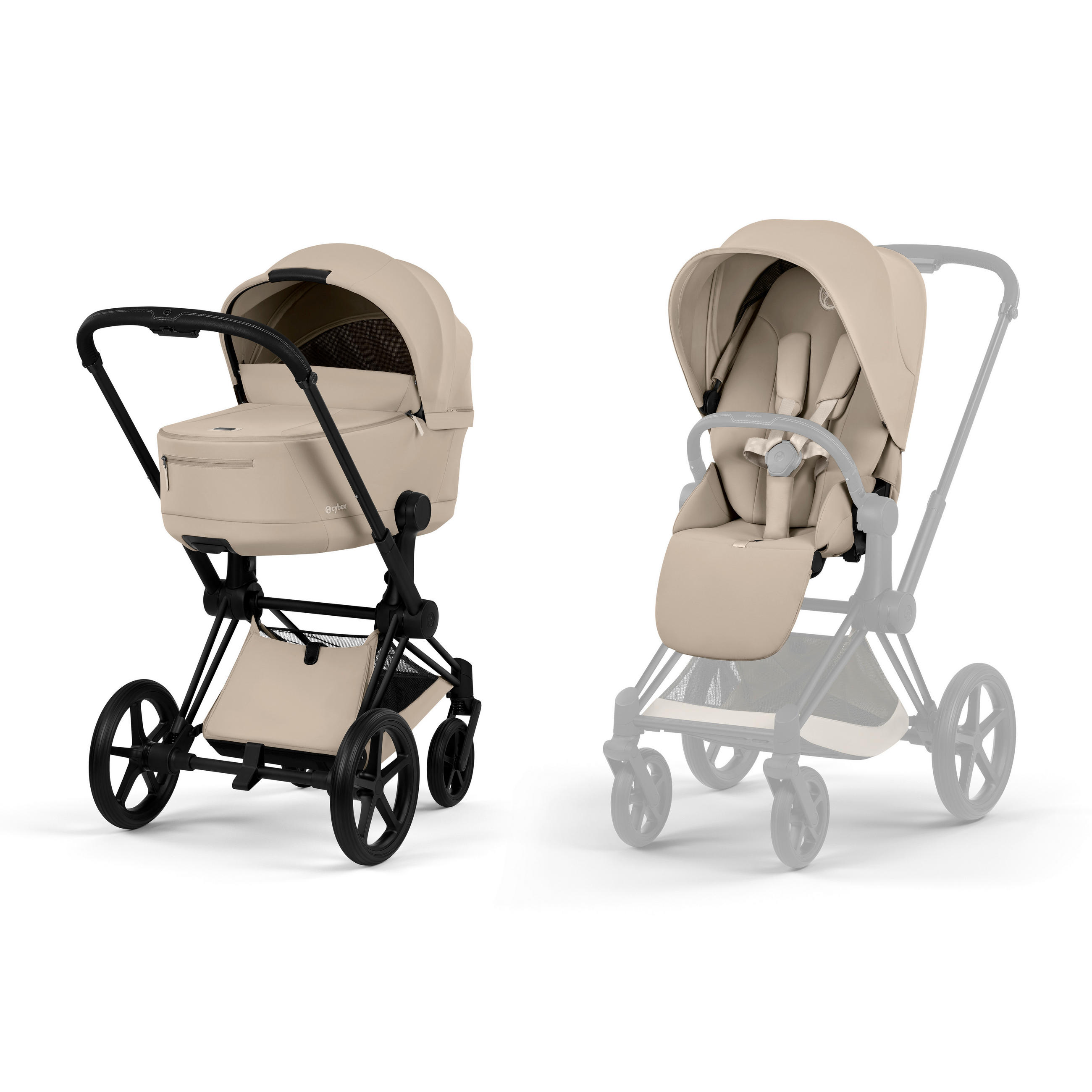 KOMBIKINDERWAGEN PRIAM Comfort  - Beige/Schwarz, Basics, Kunststoff/Textil (92/60/109cm) - cybex PLATINUM