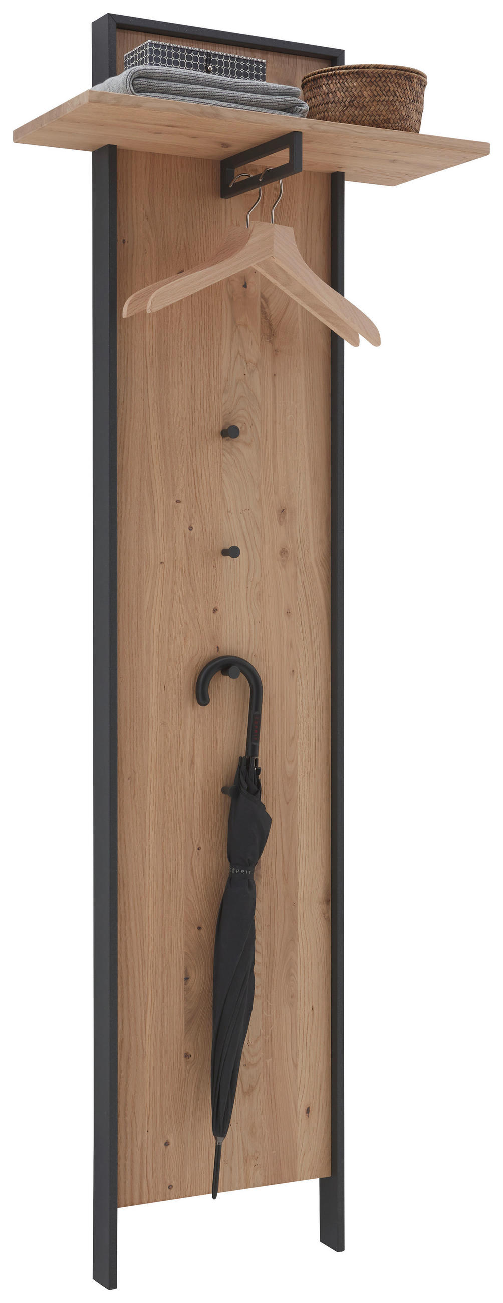 GARDEROBENPANEEL  in 70/199,1/33 cm  - Eichefarben/Graphitfarben, Natur, Holz (70/199,1/33cm) - Valdera