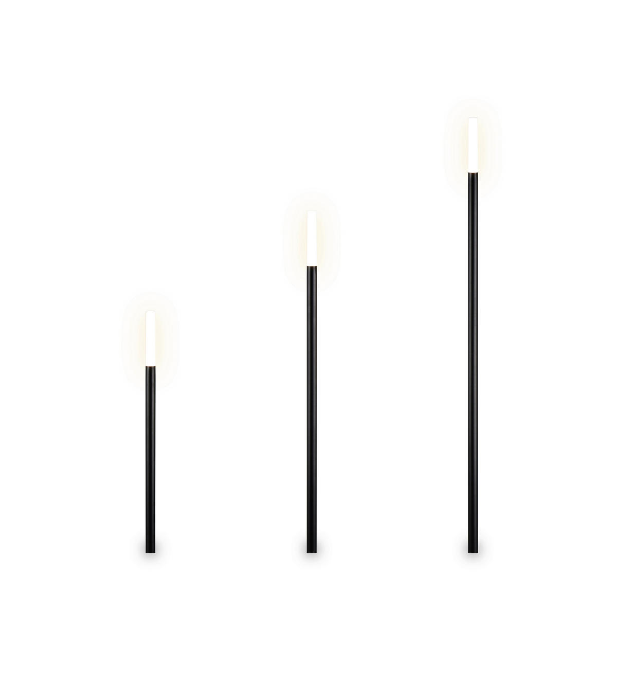 STEHLEUCHTE Stick 2.2/95 cm  - Schwarz, Design, Metall (2.2/95cm)