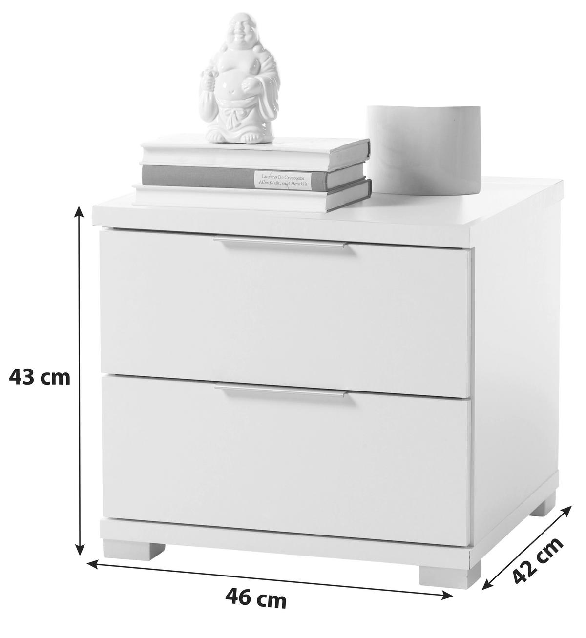 SÄNGBORD i svart  - silver/svart, Basics (46/43/42cm) - P & B