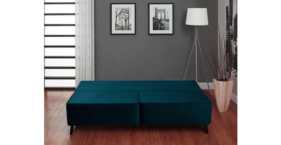 SCHLAFSOFA Percy in Petrol  - Petrol/Schwarz, KONVENTIONELL, Textil/Metall (197/91/88cm) - Novel