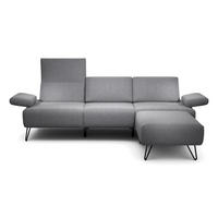 3-SITZER-SOFA in Chenille Anthrazit  - Anthrazit/Schwarz, Design, Textil/Metall (234-264/85/86-94cm) - SENSOO