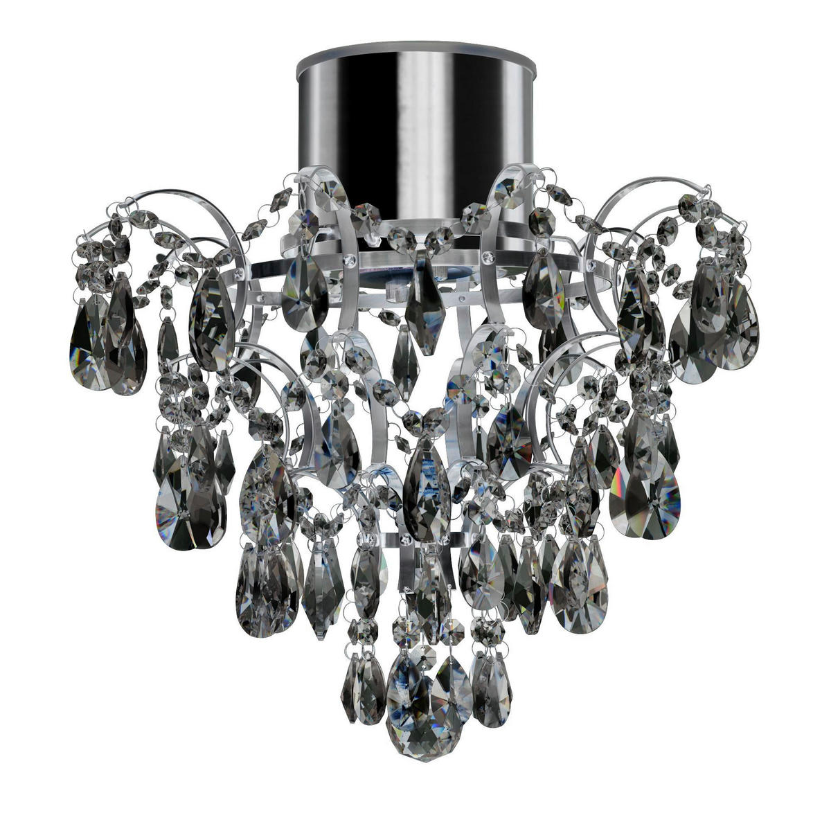 KRONLEUCHTER 36/38/36 cm   - Chromfarben, KONVENTIONELL, Glas/Metall (36/38/36cm)