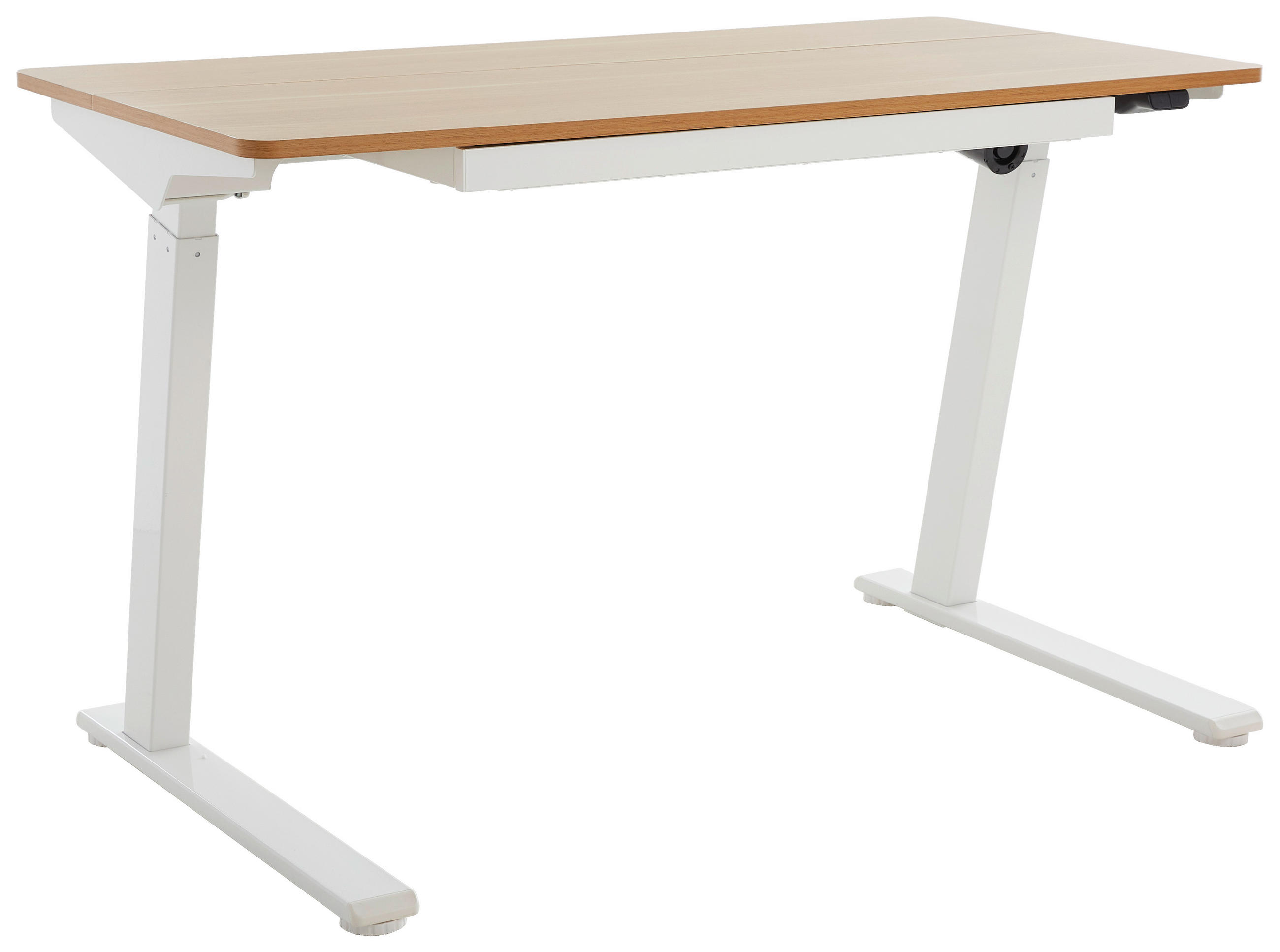 SCHREIBTISCH 120/60/73 cm  in Naturfarben, Weiß  - Weiß/Naturfarben, MODERN, Holzwerkstoff/Metall (120/60/73cm) - Livetastic