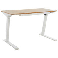 SCHREIBTISCH 120/60/73 cm  in Naturfarben, Weiß  - Weiß/Naturfarben, MODERN, Holzwerkstoff/Metall (120/60/73cm) - Livetastic