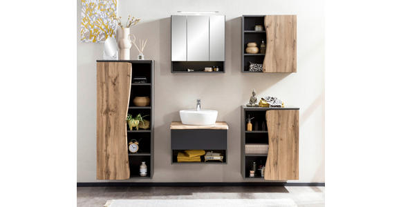 HÄNGESCHRANK 60/64/20 cm  - Eiche Wotan/Graphitfarben, Natur, Holzwerkstoff (60/64/20cm) - Xora