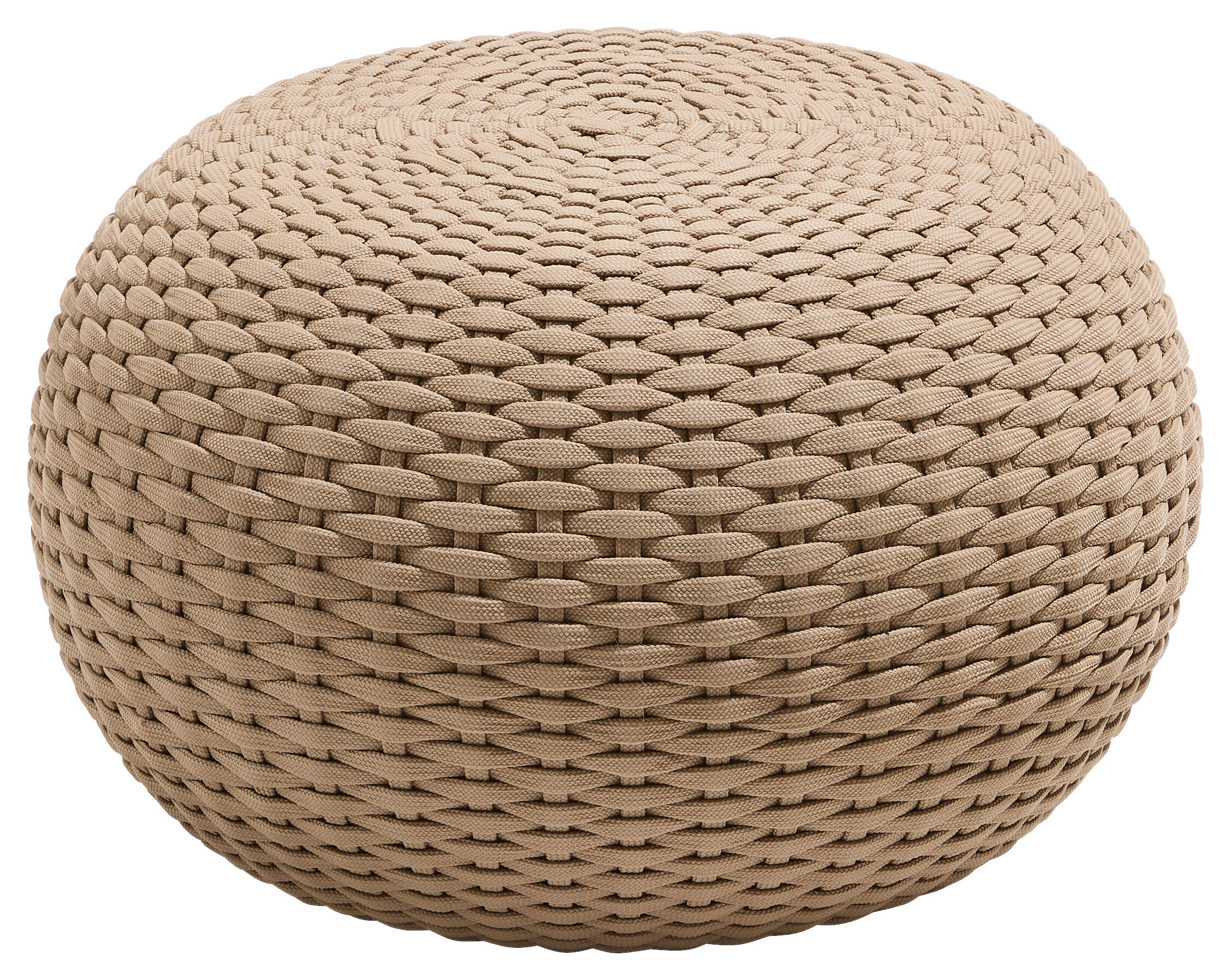 OUTDOORPOUF Taupe 60/35/60 cm  - Taupe, MODERN, Kunststoff (60/35/60cm) - Jan Kurtz