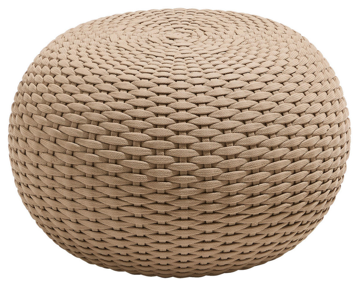 OUTDOORPOUF Taupe 60/35/60 cm  - Taupe, MODERN, Kunststoff (60/35/60cm) - Jan Kurtz