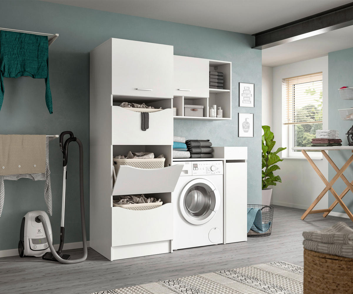 HAUSWIRTSCHAFTSRAUM 145/195/62 cm Weiss  - Weiss, Basics, Holzwerkstoff (145/195/62cm) - MID.YOU