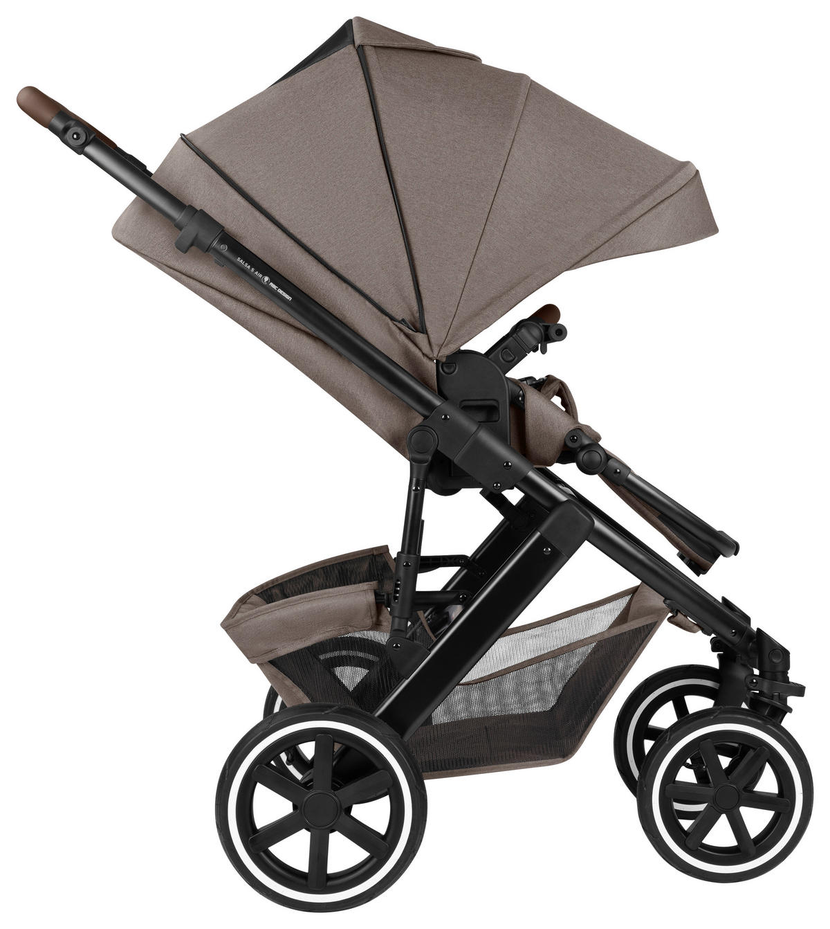 KINDERWAGENSET  Salsa 5 Air Frühjahrs-Set  Nature  - Graubraun/Schwarz, Basics, Textil/Metall (63/118/95.5cm) - ABC Design