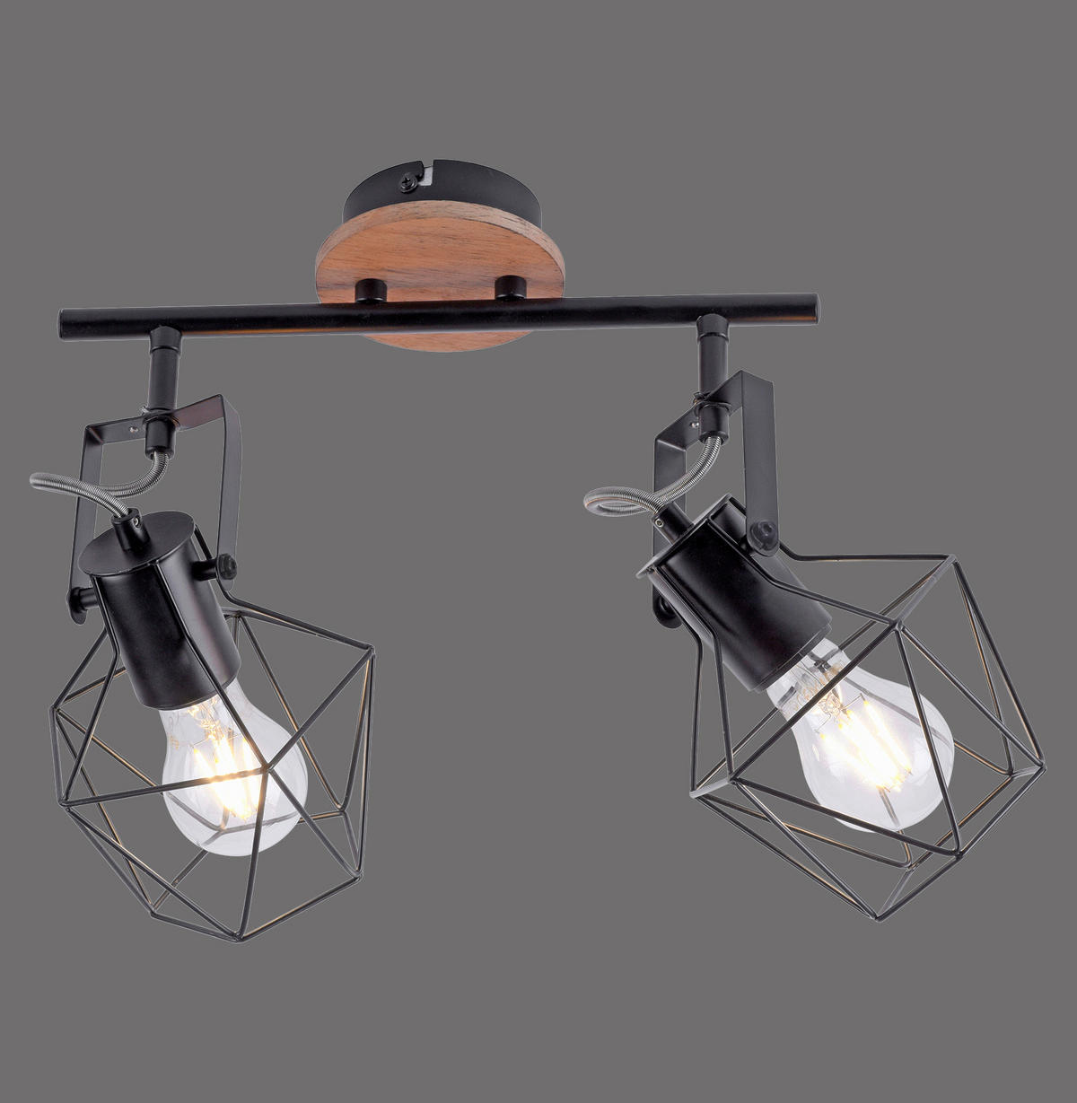 DECKENLEUCHTE Jaro 61/28/31 cm   - Schwarz, Natur, Holz/Metall (61/28/31cm)