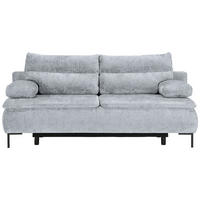 BOXSPRINGSOFA Webstoff Hellgrau  - Hellgrau/Schwarz, Design, Textil/Metall (202/93/100cm) - Novel