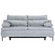 BOXSPRINGSOFA  in Webstoff Hellgrau Modern  - Hellgrau/Schwarz, Design, Textil/Metall (202/93/100cm) - Novel