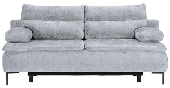 BOXSPRINGSOFA  in Webstoff Hellgrau Modern  - Hellgrau/Schwarz, Design, Textil/Metall (202/93/100cm) - Novel