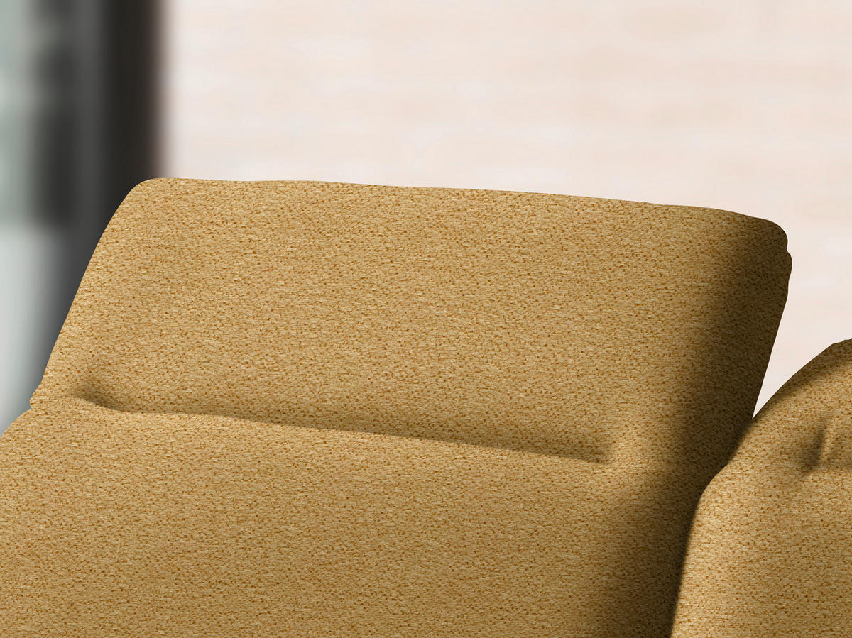ECKSOFA in Webstoff Currygelb  180/289 cm  - Currygelb/Schwarz, Design, Textil/Metall (180/289cm) - Stylife