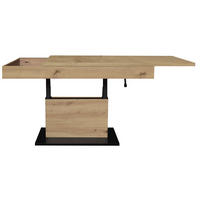 COUCHTISCH in Metall, Holzwerkstoff  - Schwarz/Eiche Artisan, Design, Holzwerkstoff/Metall (110/58-77/60cm) - MID.YOU
