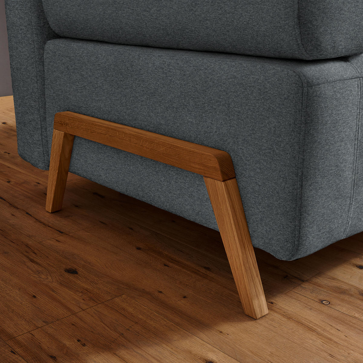 SCHLAFSOFA  mit Stoffauswahl, Liegefunktion, Schlafen auf Sitzhöhe Chenille Dunkelgrau  - Dunkelgrau/Naturfarben, Design, Holz/Textil (211/88/102cm) - Niels Andersson