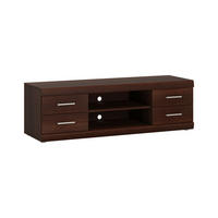 KOMODA POD TELEVIZI, barvy vlašských ořechů, 140/44/45 cm - barvy chromu/barvy vlašských ořechů, Konvenční, kompozitní dřevo/plast (140/44/45cm) - Venda