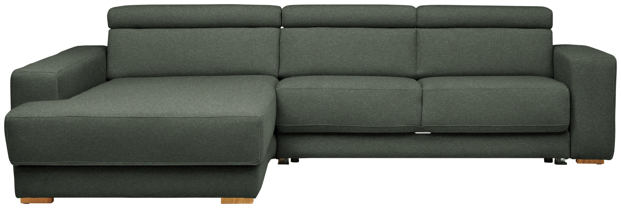 ECKSOFA  in Chenille Dunkelgrün  206/316 cm  - Dunkelgrün/Eichefarben, Design, Textil (206/316cm) - Sedda