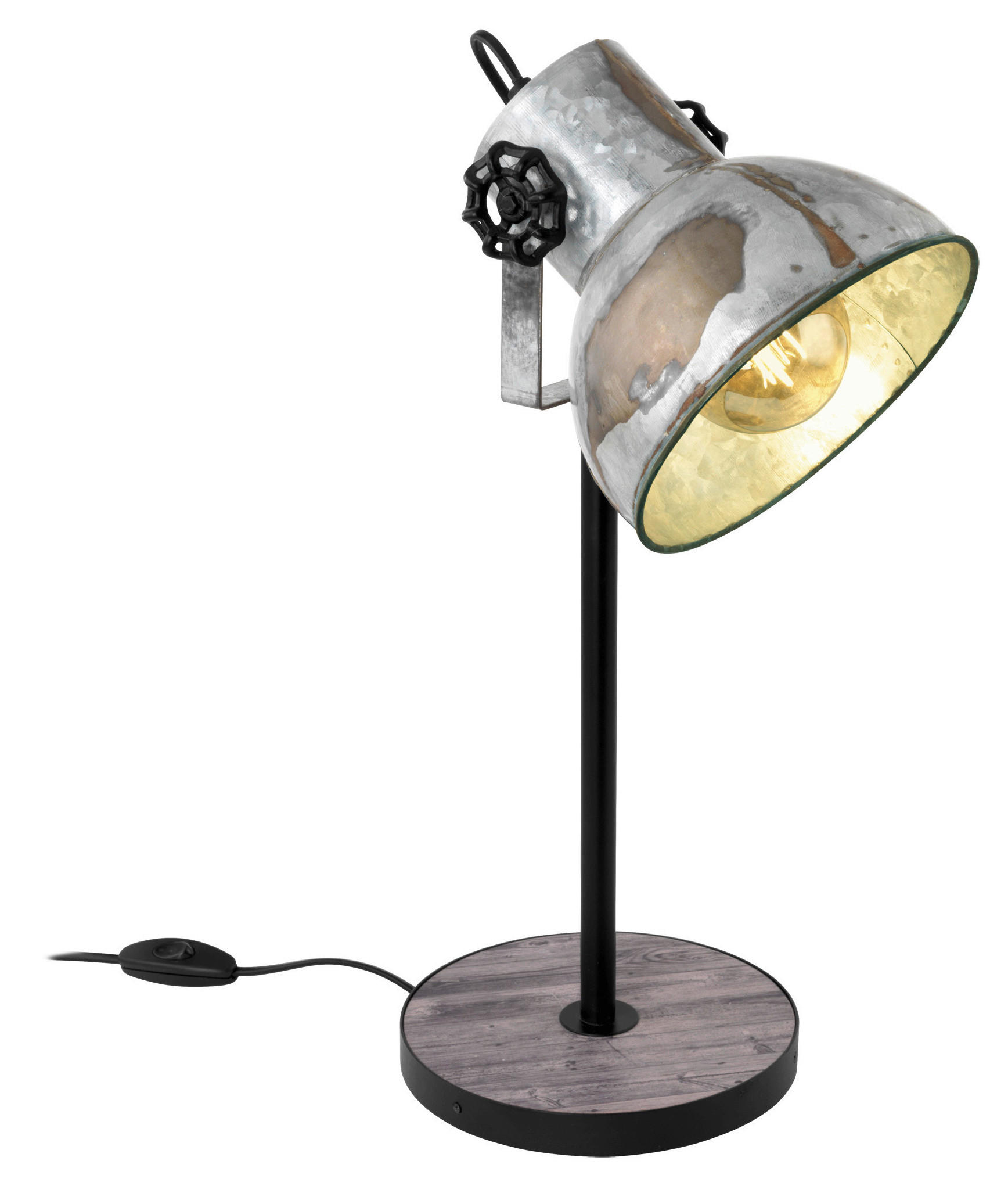 TISCHLEUCHTE 17,5/40 cm - Zinkfarben/Schwarz, Trend, Holz/Metall (17,5/40cm) - Eglo
