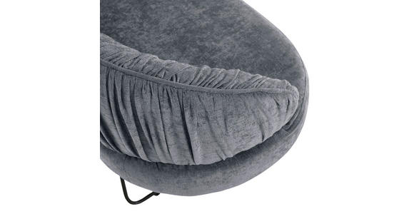 SITZBANK 202/88/65 cm Flachgewebe Grau Metall - Schwarz/Grau, Design, Textil/Metall (202/88/65cm) - Novel