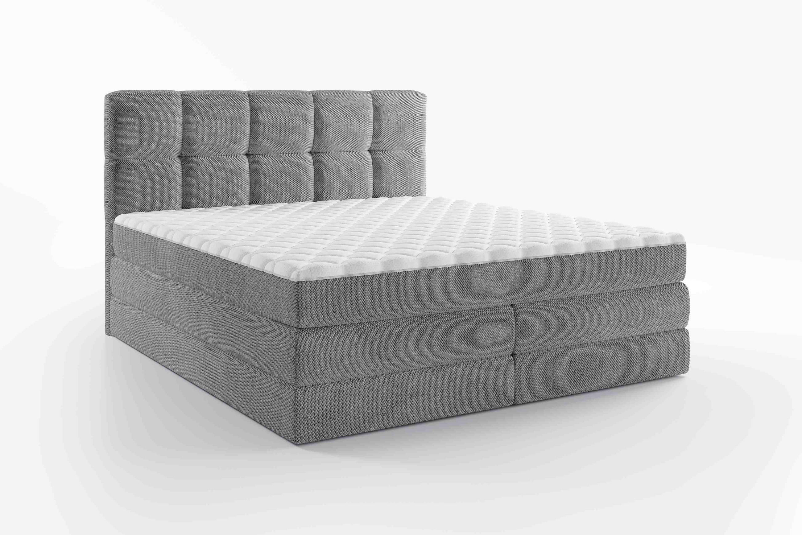 BOXSPRINGBETT 180/200 cm  in Grau  - Schwarz/Grau, Design, Kunststoff/Textil (180/200cm) - Esposa