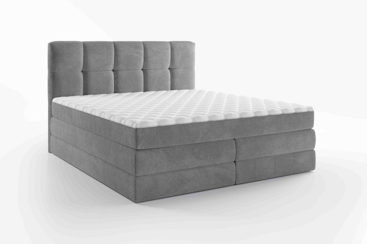BOXSPRINGBETT 180/200 cm  in Grau  - Schwarz/Grau, Design, Kunststoff/Textil (180/200cm) - Esposa