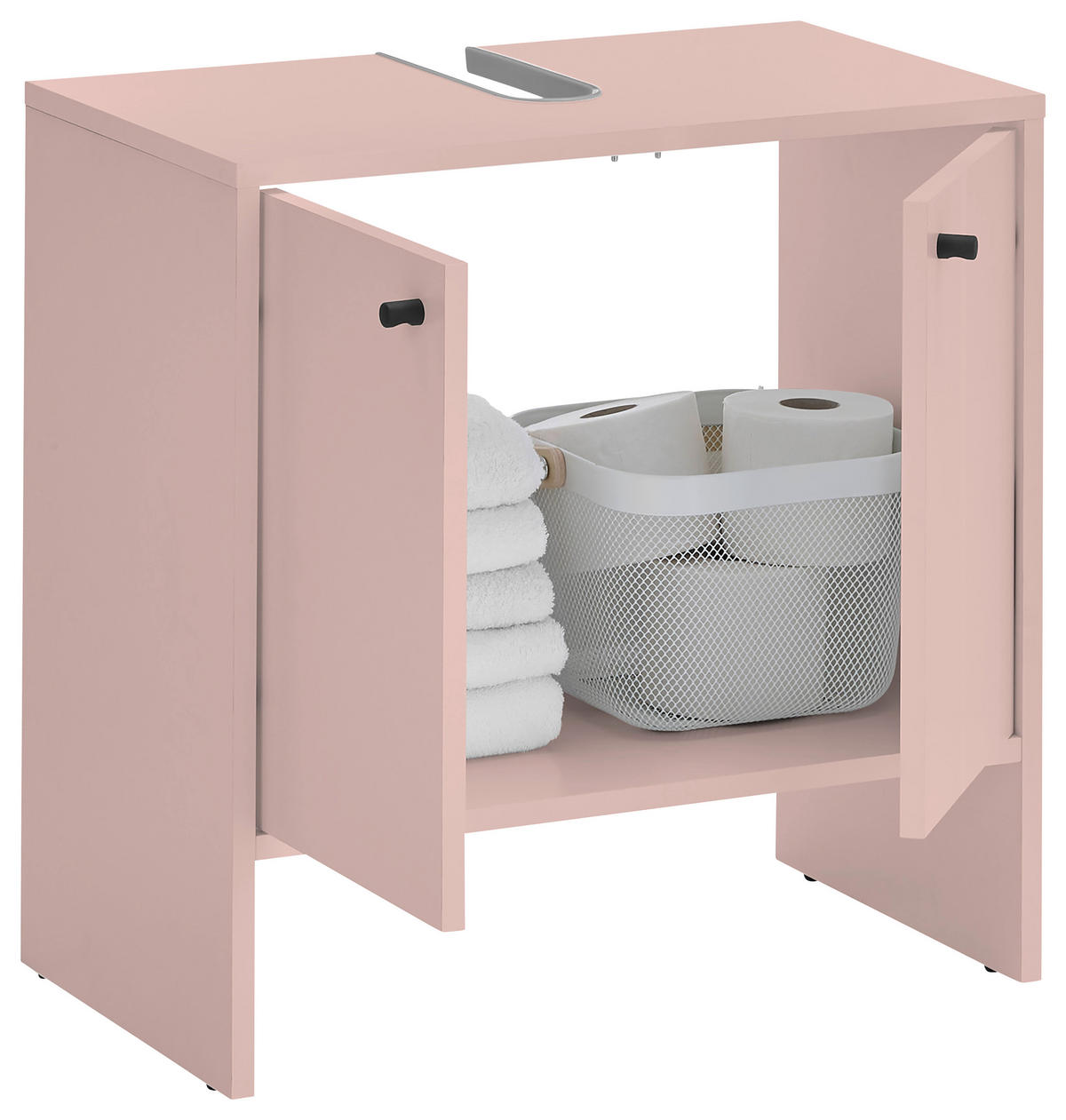 WASCHBECKENUNTERSCHRANK 60/60/35 cm  - Schwarz/Rosa, Modern, Holzwerkstoff/Kunststoff (60/60/35cm) - MID.YOU