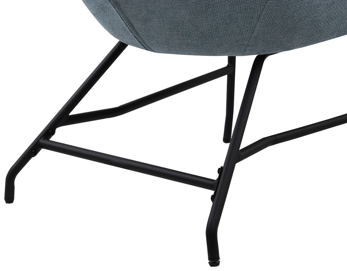 SESSEL in Bouclé Hellblau  - Schwarz/Hellblau, MODERN, Textil/Metall (77/106.5/84cm) - Livetastic
