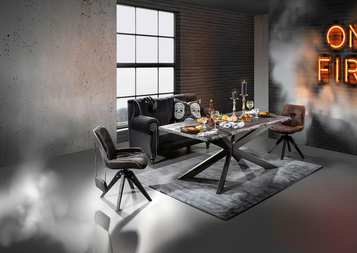 2-SITZER-SOFA in Chenille Schwarz  - Schwarz, Design, Holz/Textil (168/96/75cm) - Ambia Home