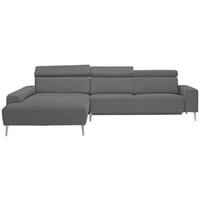 ECKSOFA in Webstoff Grau  205/308 cm  - Alufarben/Grau, Design, Textil/Metall (205/308cm) - Sedda