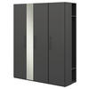 KLEIDERSCHRANK in Graphitfarben  - Anthrazit/Graphitfarben, Design, Glas/Holzwerkstoff (177,6/213,6/59,3cm) - Cantus