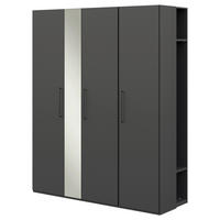 KLEIDERSCHRANK in Graphitfarben  - Anthrazit/Graphitfarben, Design, Glas/Holzwerkstoff (177,6/213,6/59,3cm) - Cantus