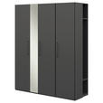 KLEIDERSCHRANK in Graphitfarben - Anthrazit/Graphitfarben, Design, Glas/Holzwerkstoff (177,6/213,6/59,3cm) - Cantus