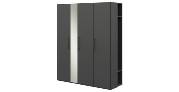 KLEIDERSCHRANK in Graphitfarben - Anthrazit/Graphitfarben, Design, Glas/Holzwerkstoff (177,6/213,6/59,3cm) - Cantus