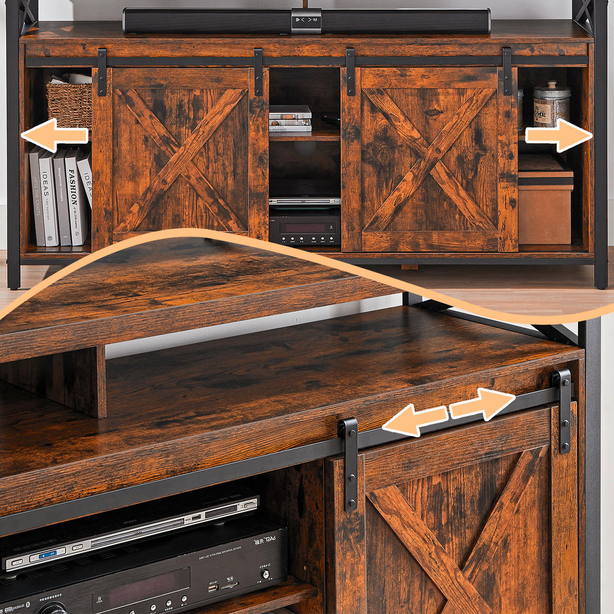 TV-ELEMENT - Dunkelbraun/Schwarz, Trend, Holzwerkstoff (147/76/40cm) - MID.YOU