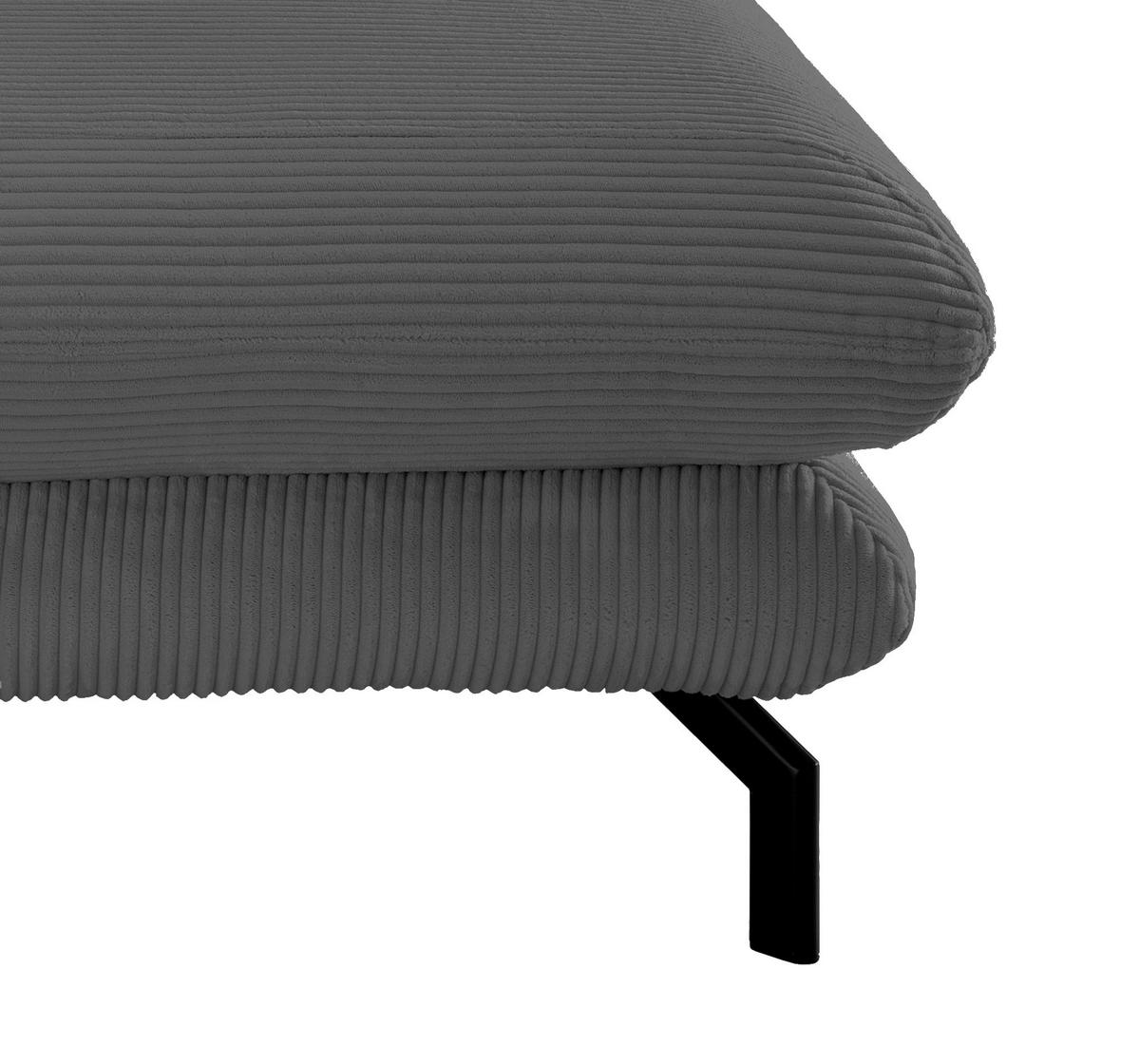 XXL-SESSEL in Cord Grau  - Schwarz/Grau, Modern, Textil/Metall (111/101/167cm) - Livetastic