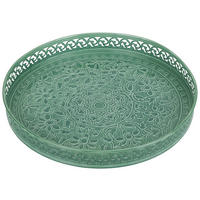 POSLUŽAVNIK DEKORATIVNI  - zelena, Basics, metal (31/3,75cm) - Ambia Home