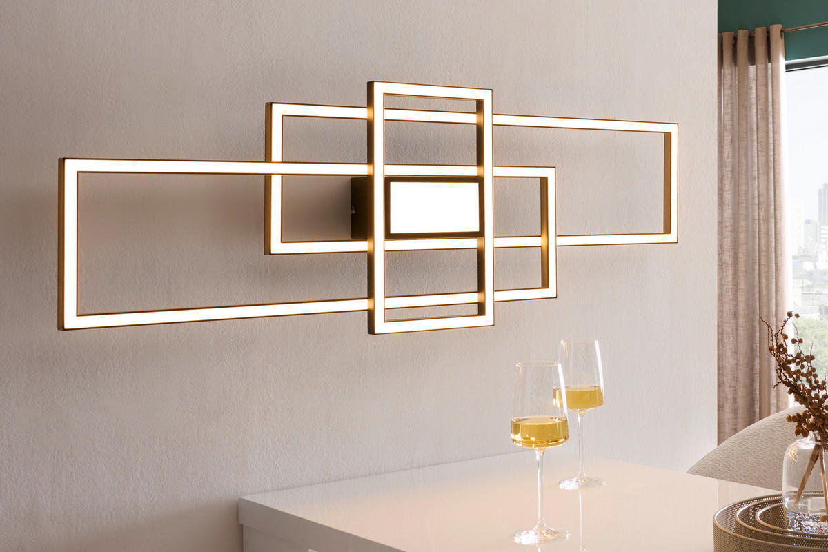 LED-DECKENLEUCHTE 116/40/10 cm   - Ahornfarben/Schwarz, Design, Metall (116/40/10cm)