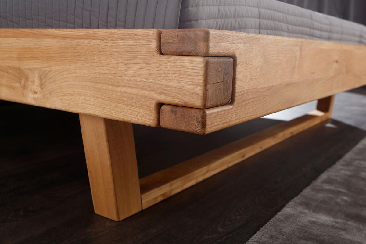 BALKENBETT 180/200 cm,  in Wildeiche,  - Wildeiche, MODERN, Holz (180/200cm) - Livetastic