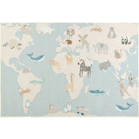 KINDERTEPPICH 120/180 cm LIVING ZOONIA, waschbar  - Pastellblau/Multicolor, Design, Kunststoff/Textil (120/180cm) - Lindorug