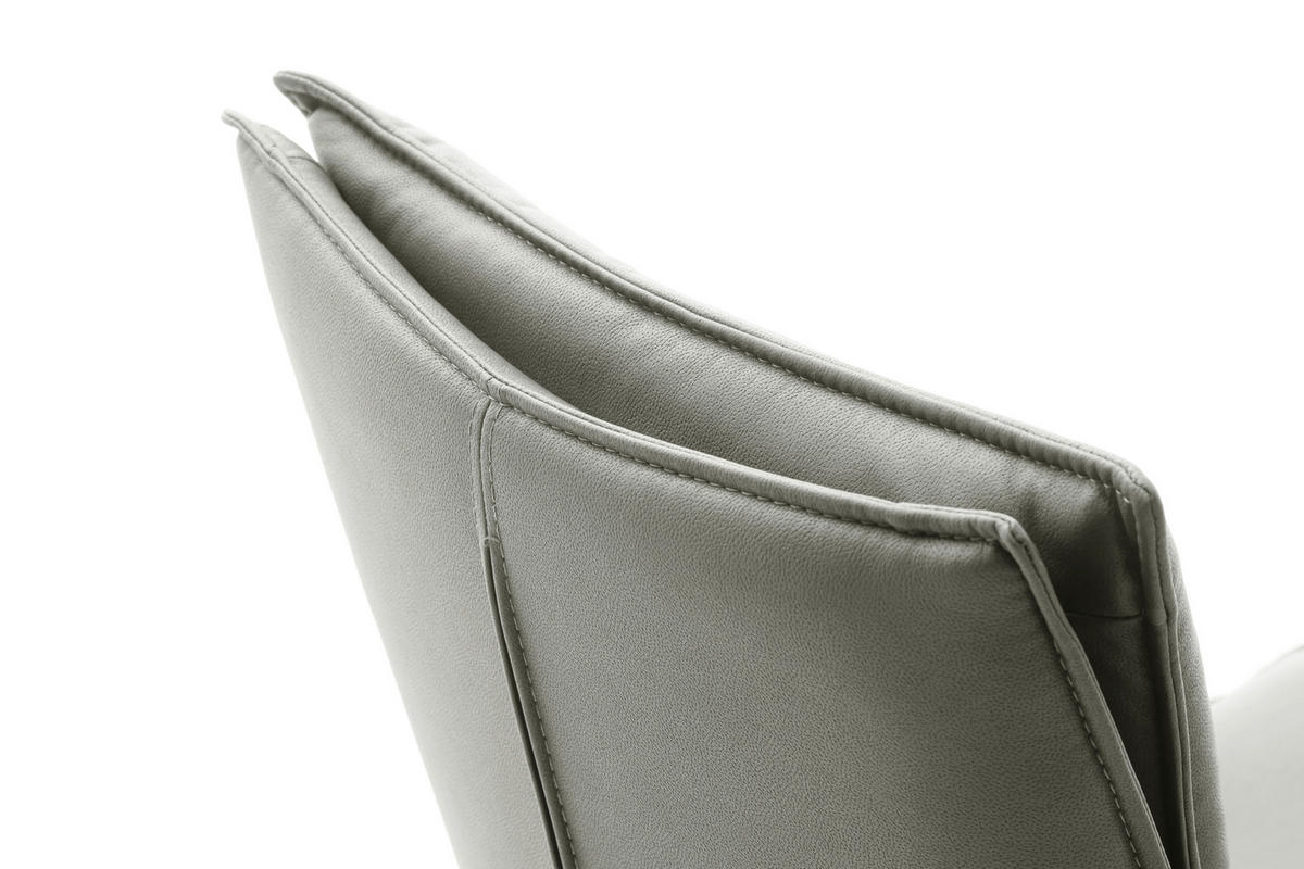 STUHL  in Edelstahl beschichtet  - Edelstahlfarben/Hellgrau, Design, Textil/Metall (49/90/65cm) - Novel