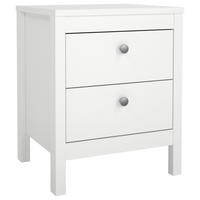 NOČNÍ STOLEK, bílá, 43,8/54,1/38,4 cm - bílá/barvy stříbra, Basics, kov/kompozitní dřevo (43,8/54,1/38,4cm) - MID.YOU